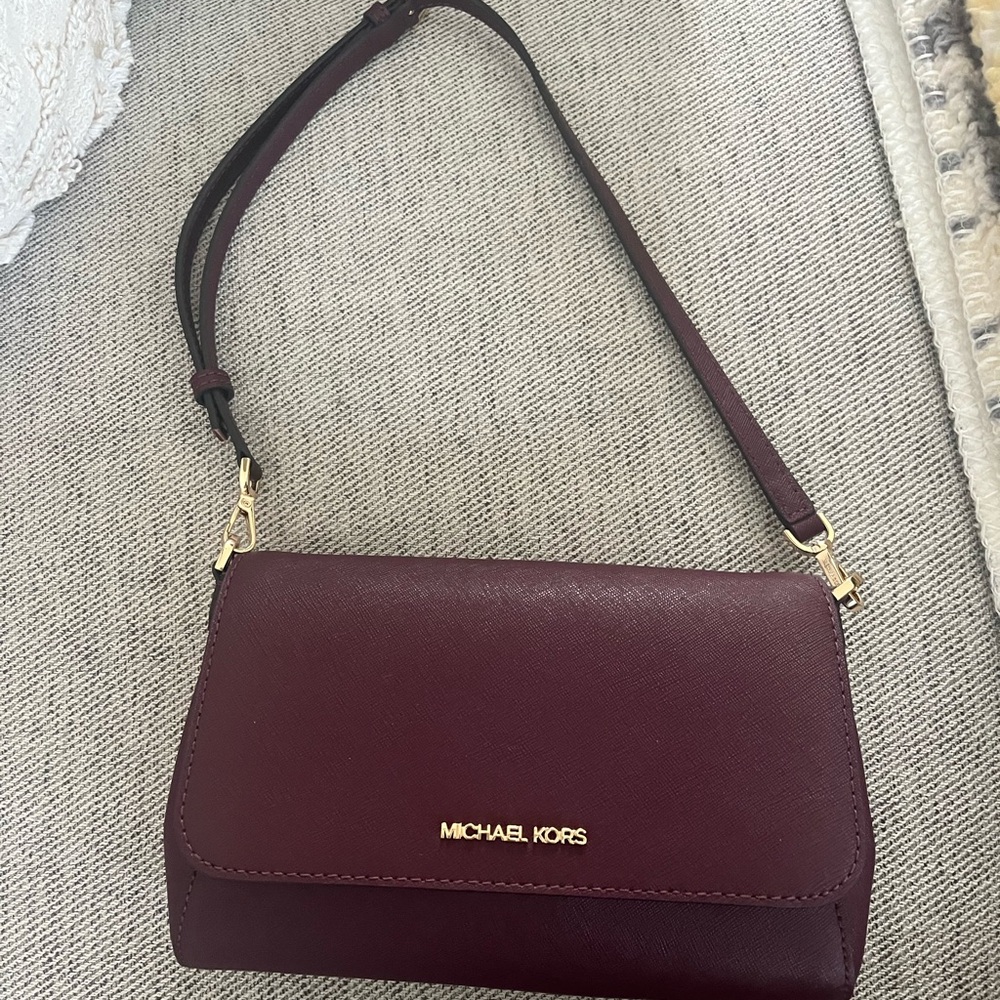 Michael Kors Brown Crossbody Bag with Gold Hardware